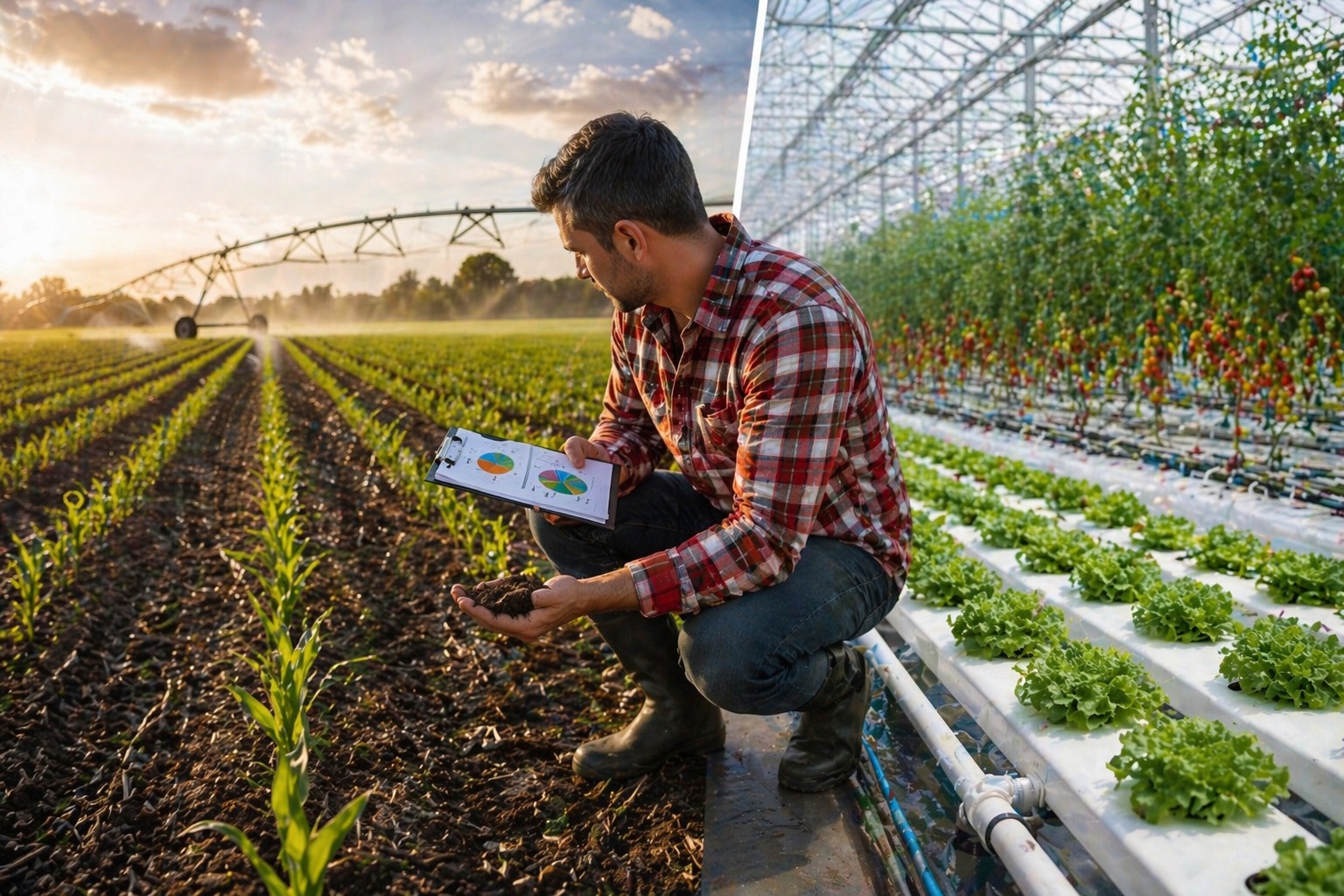 Agronomist checking soil health in the field