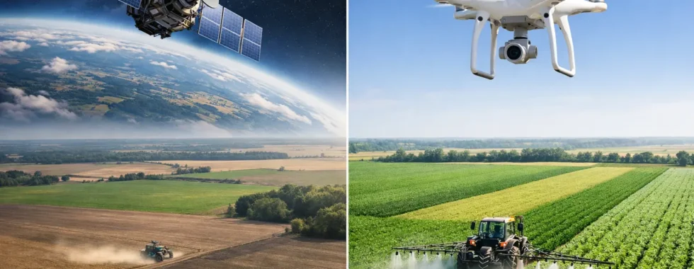 Satellite Versus Drone Imagery in Farming